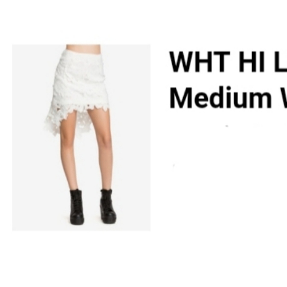 NWT White Hi Low "Crochet" Skirt